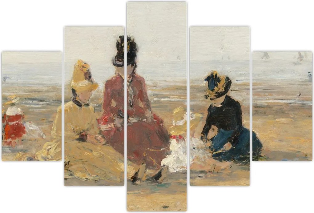 Tablou - Eugène Boudin, On the Beach, Trouville, reproducere (150x105 cm)