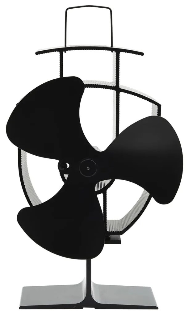 vidaXL Ventilator de sobă cu alimentare termică, 3 palete, negru