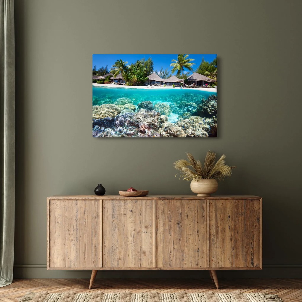 Tablou cu plaja pe insulă tropicală (90x60 cm)