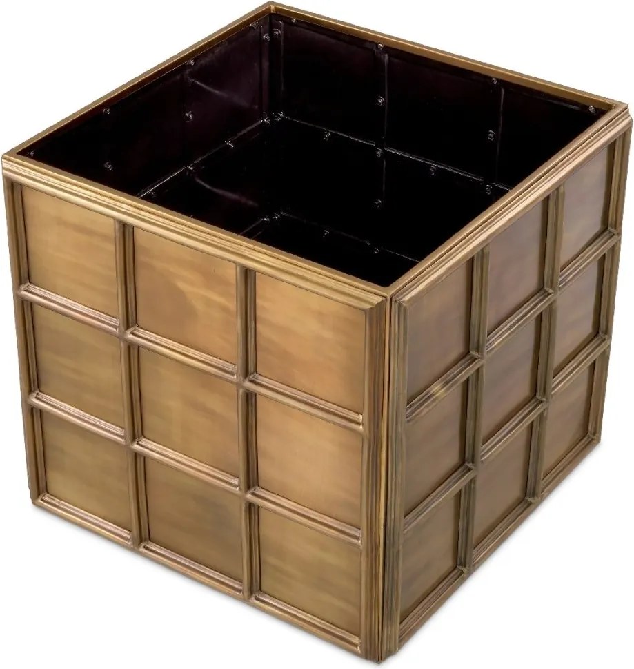 Ghiveci, Vas decorativ din otel inoxidabil Grid M alama vintage