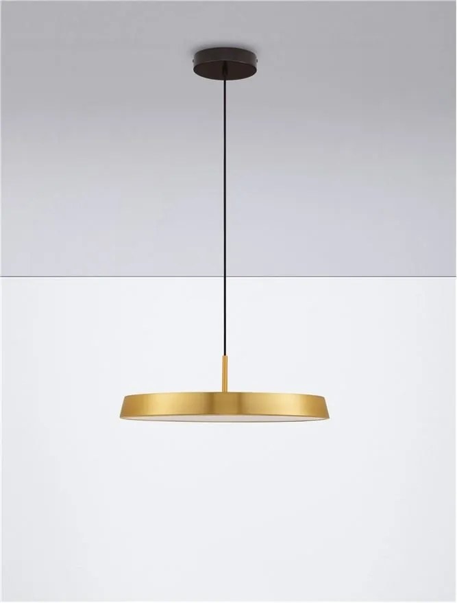 Lustra LED suspendata design modern VETRO auriu, D-50cm