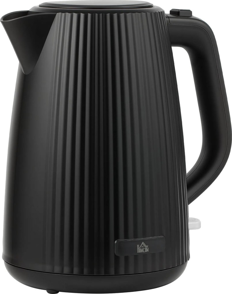 HOMCOM Fierbător Electric 1,7L 2200W cu Filtru Anticalcar Detașabil Oprire Automată Bază Rotativă 360° Negru | Aosom Romania