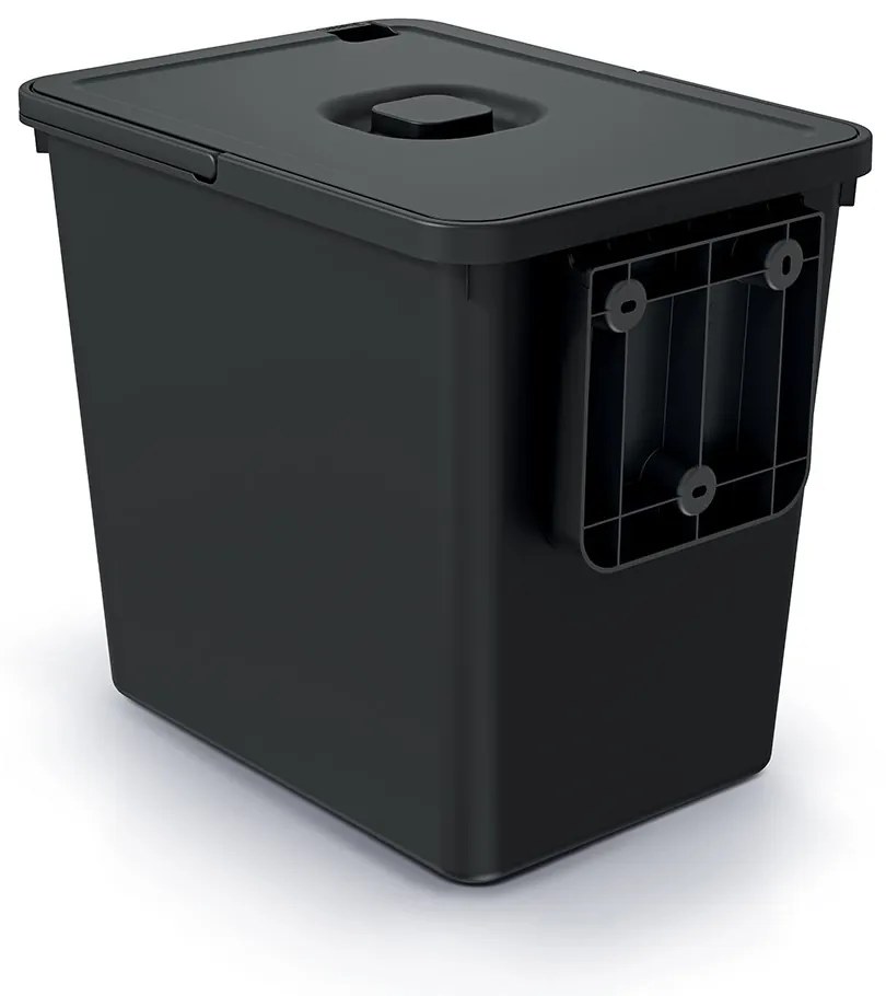 Coș de gunoi suspendat, 23 l, negru