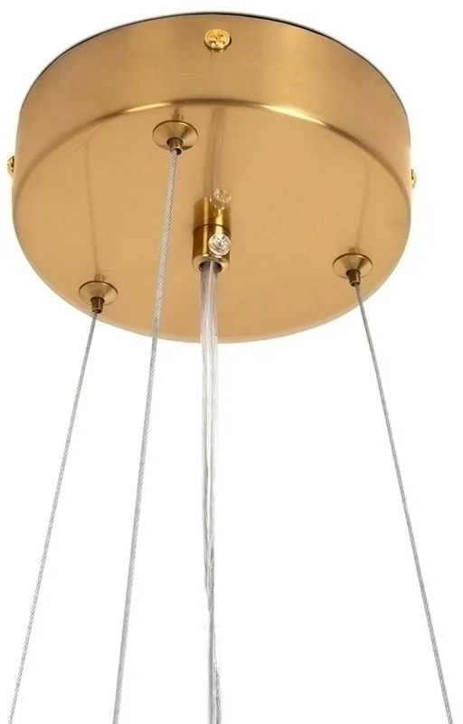 Lustra Suspendata, Metal Auriu, Petale Flori Albe, FLORA 80 PP