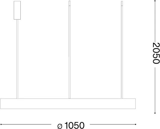 Ideal Lux - Lustră GEMINI LED suspendată pe cablu, 78W/230V, 2700K, Ø 105 cm, CRI 90, negru