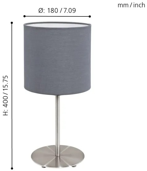 Lampă de masă Eglo 31596 PASTERI 1xE27/60W/230V