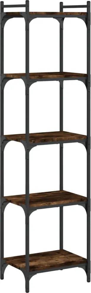 vidaXL Bibliotecă 5 niveluri stejar afumat 40x30x154 cm lemn prelucrat