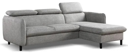 Colțar extensibil NISA, în formă de L, cu spațiu de depozitare, gri, pe partea dreaptă