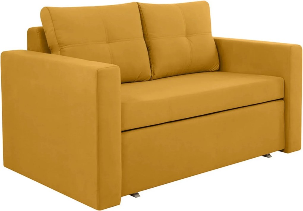 Canapea extensibila BUNIO III, stofa clasica galben - Manila 32, 147x8