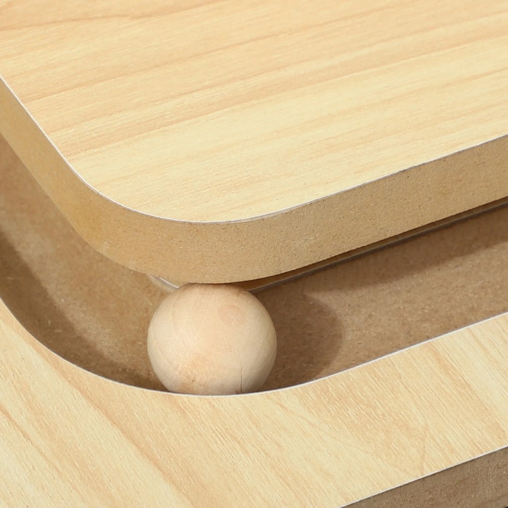 PawHut Pom de Teren 3-în-1 cu Buclă de Jucărie, Jucărie, Sisal, până la 10 kg, 39,5 x 39,5 x 87 cm, Stejar/Crem | Aosom Romania