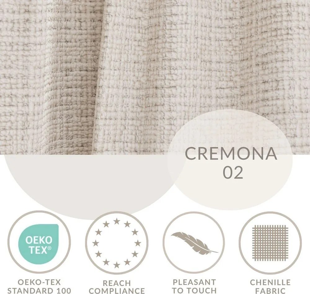 Colțar crem cu tapițerie din chenille (cu colț pe partea dreaptă/în formă de ”L”) Kirou – Maison de Rêve