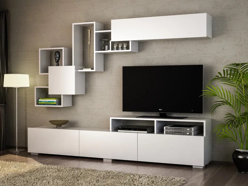Ansamblu Comoda TV Elit, Alb