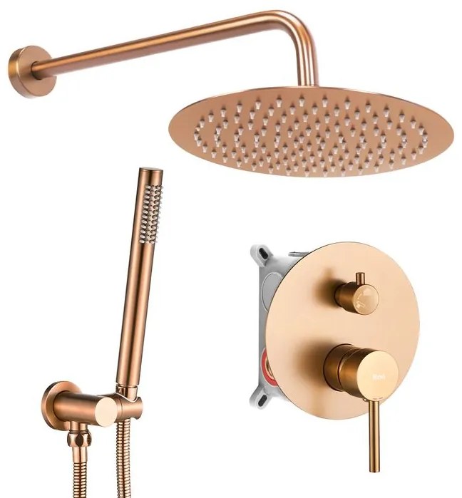 Set de dus incastrat Rea Lungo cupru periat + BOX