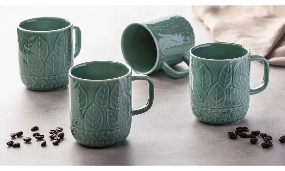 Căni turcoaz 4 buc. din porțelan 400 ml Heath Jade – Ladelle