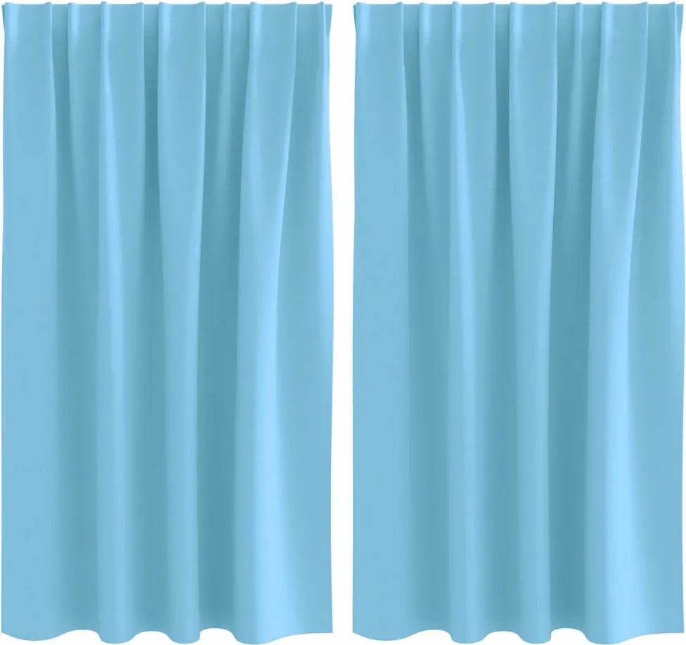 vidaXL Perdele Opaque cu Inel 2 pcs Albastru deschis 140 x 140 cm