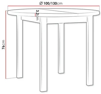 Masă sufragerie extensibilă Messas 100 130 II L (Stejar artisan + albă) (pentru 2-4 persoane). 1105399