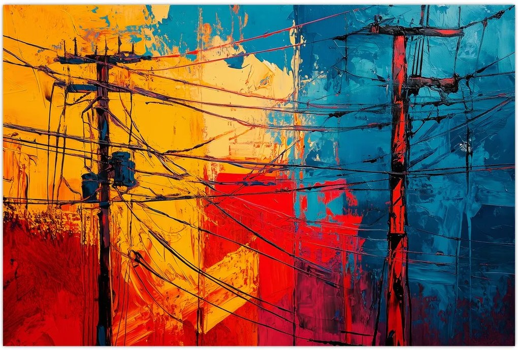 Tablou - Linii electrice abstracte (90x60 cm)