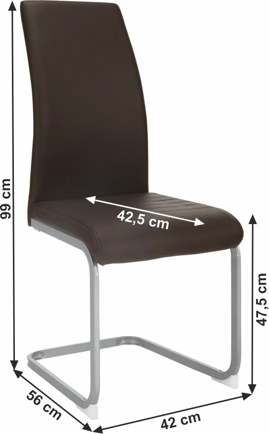 Scaun dining, maro închis / gri, NOBATA