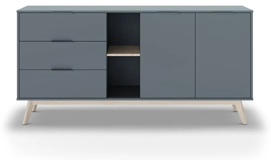 Comodă verde prăfuit 165x80x40 cm Pisco – Marckeric