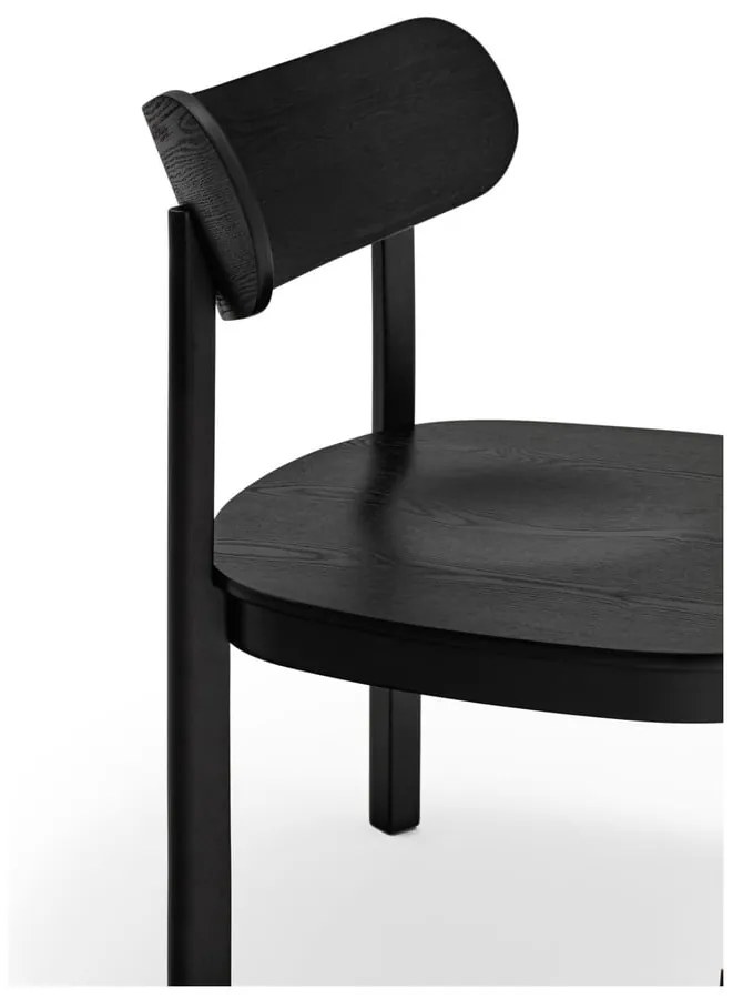 Fotoliu dining negru în decor frasin Nara - Teulat