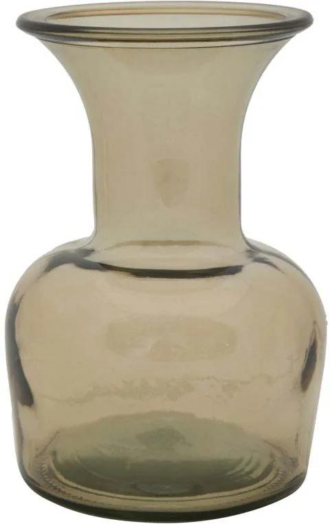 Vază decorativă Barbar, 20x14x14 cm, sticla, maro
