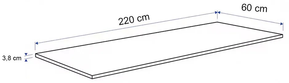 Blat de bucătărie 220 x 60 x 3,8 cm Beton