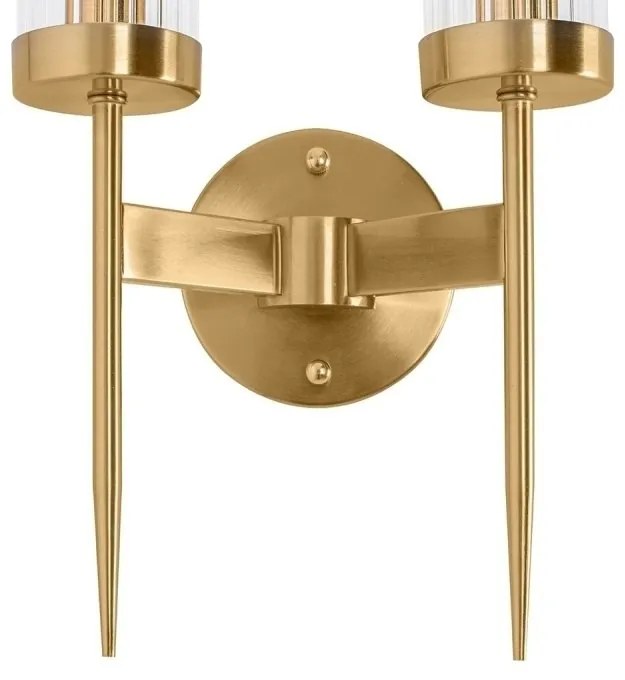 Aplica de perete, Metal, Sticla, Flame auriu