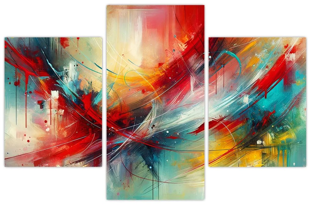Tablou – Abstracție cu roșu (90x60 cm)