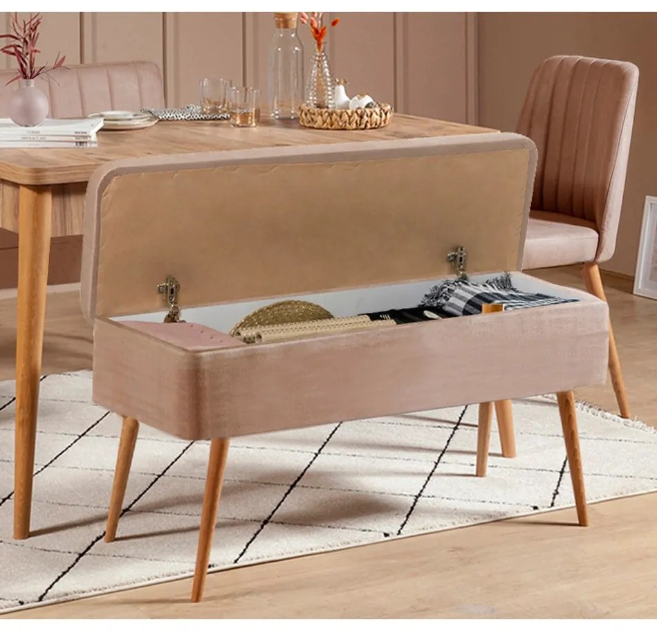 Set mobilier sufragerie Vlasta 2 (pin atlantic + bej) (pentru 6 persoane). 1073078