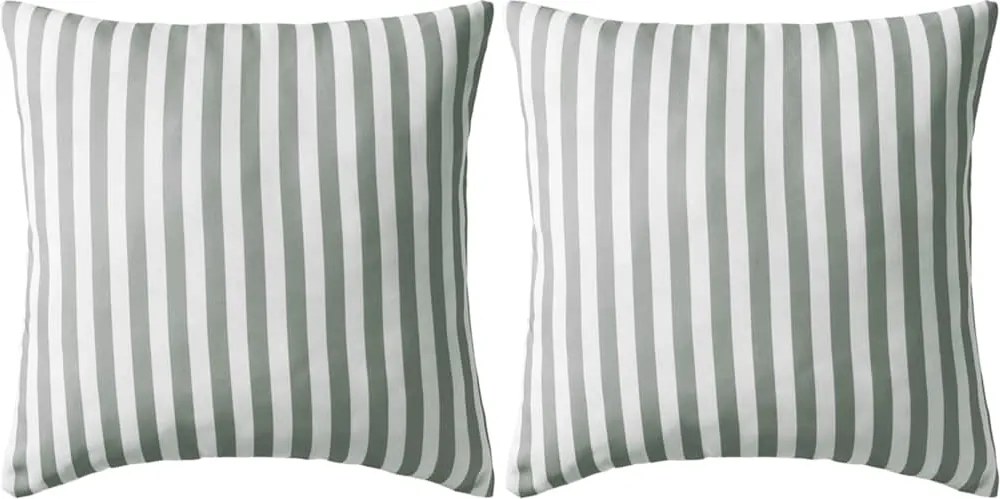 vidaXL Perne de exterior, 2 buc, imprimeu dungi, 45 x 45 cm, gri