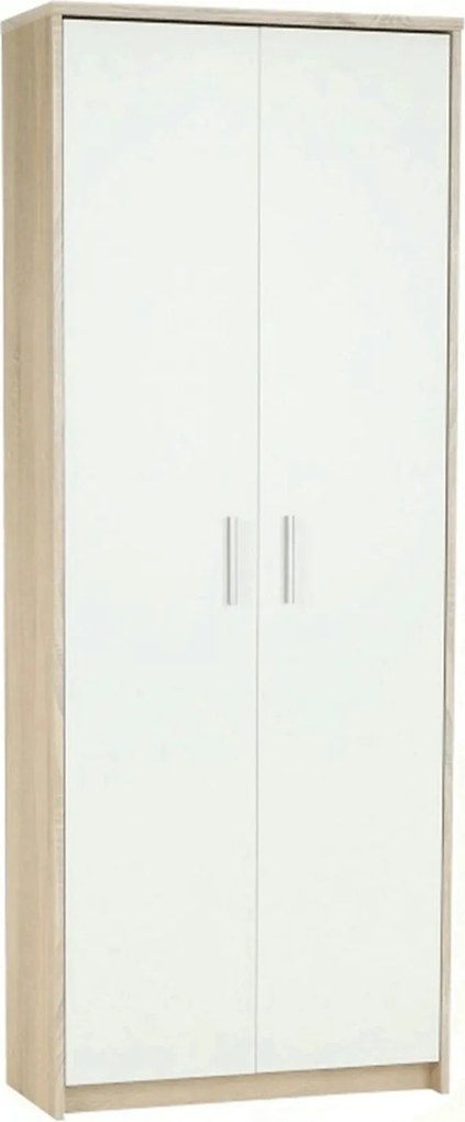 Dulap JOHAN 2 NEW 05, stejar sonoma/alb, DTD laminat, cu 2 usi, 73x34x