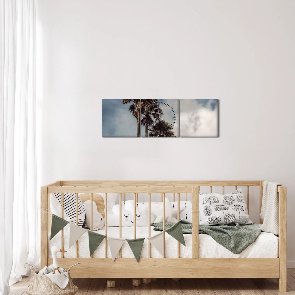 Tablou - Drama cu palmieri (cu ceas) (90x30 cm)