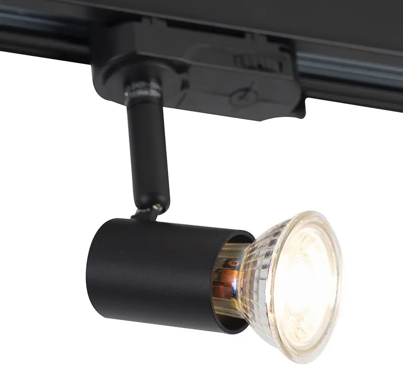 Lampă pe șină trifazată neagră - Jeany