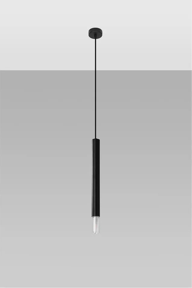 Lustră neagră din metal ø 8 cm Vittoria – Sollux