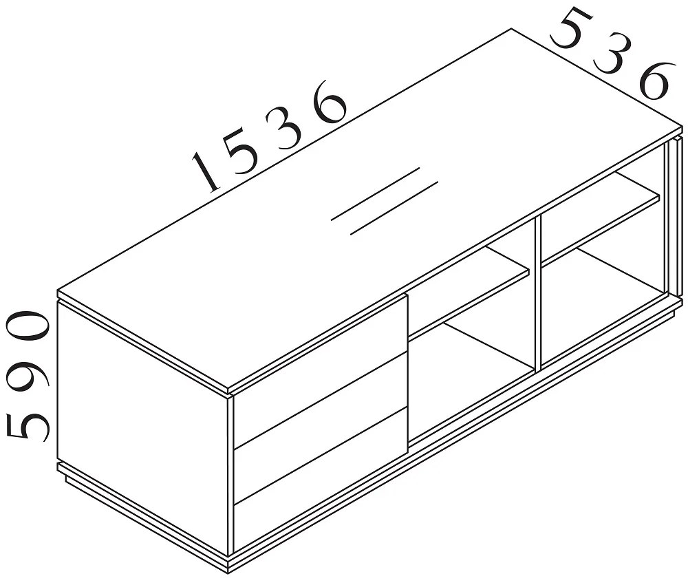 Container Creator 153,6 x 53,6 cm, 3 module, antracit / alb