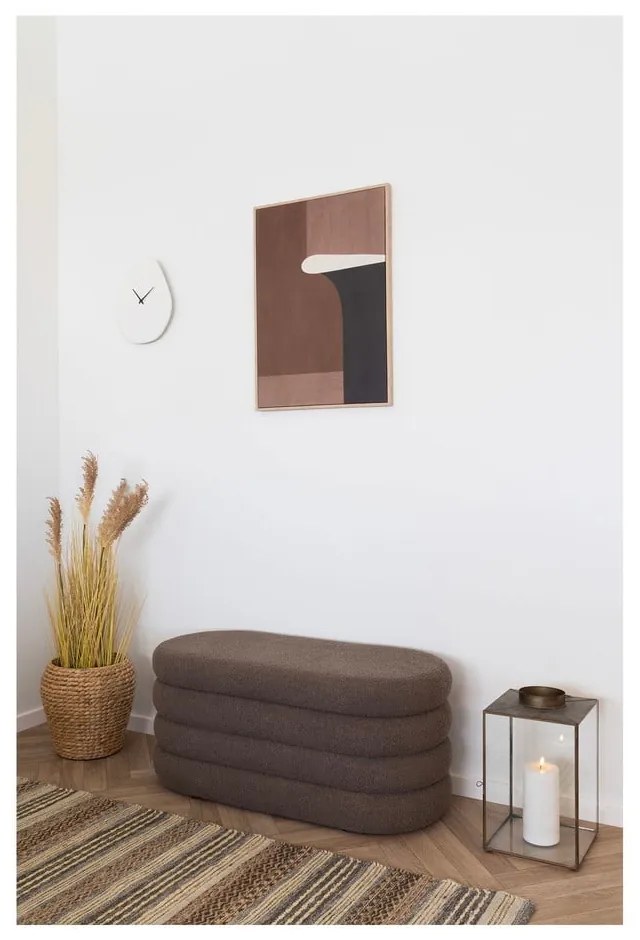 Bancă maro cu tapițerie din țesătură bouclé Dartford – House Nordic