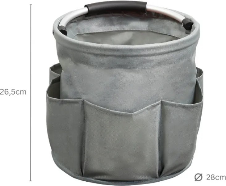 Organizator pentru produse curatenie Kesper 89173, 16 l, Pana la 10 kg, 6 buzunare, maner confortabil din EVA, poliester, gri