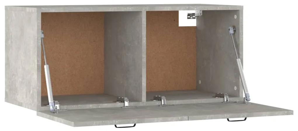 Dulap de perete, gri beton, 80x35x36,5 cm, lemn prelucrat Gri beton