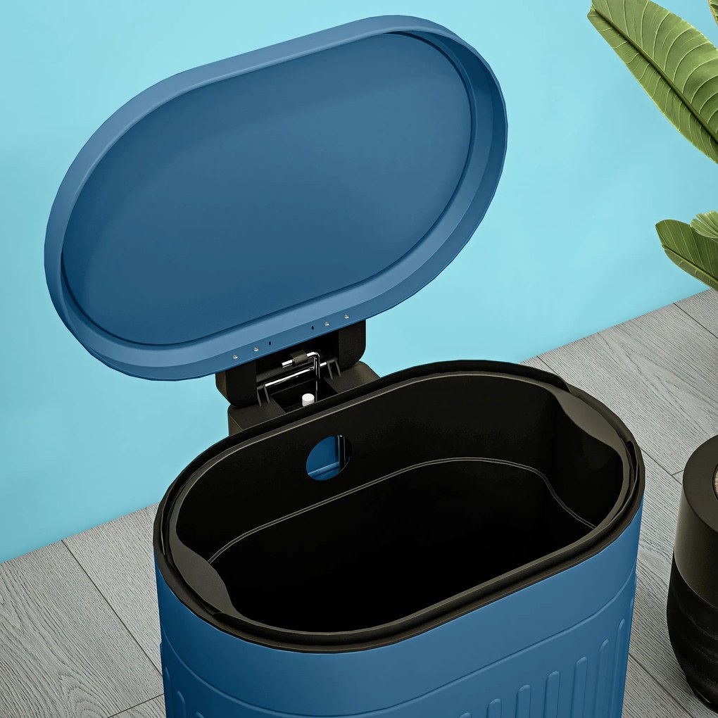 HOMCOM Coș de gunoi de bucătărie coș de gunoi cu pedală 20L capac cu închidere ușoară găleată interioară detașabilă 36,5 x 31,2 x 45 cm albastru | Aosom Romania