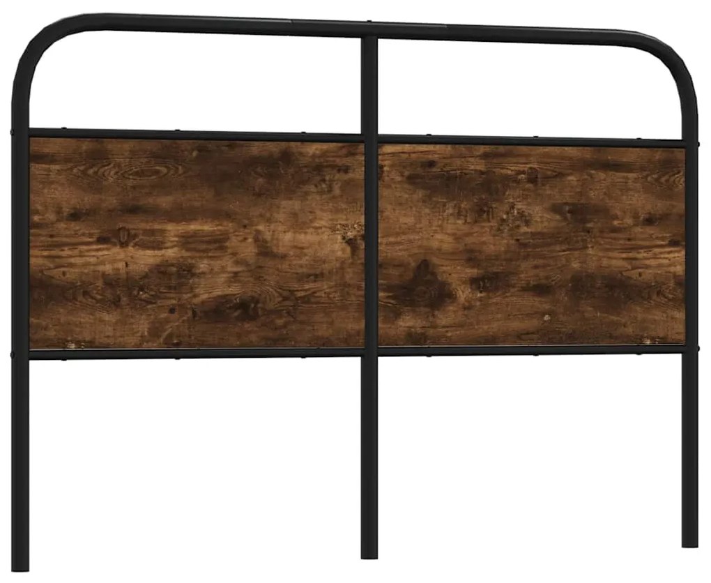 vidaXL Tăblie de pat de schimb stejar afumat 120 cm oțel și lemn prelucrat