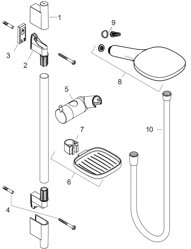 Set de dus cu bara 65 cm Hansgrohe, Raindance Select E, crom