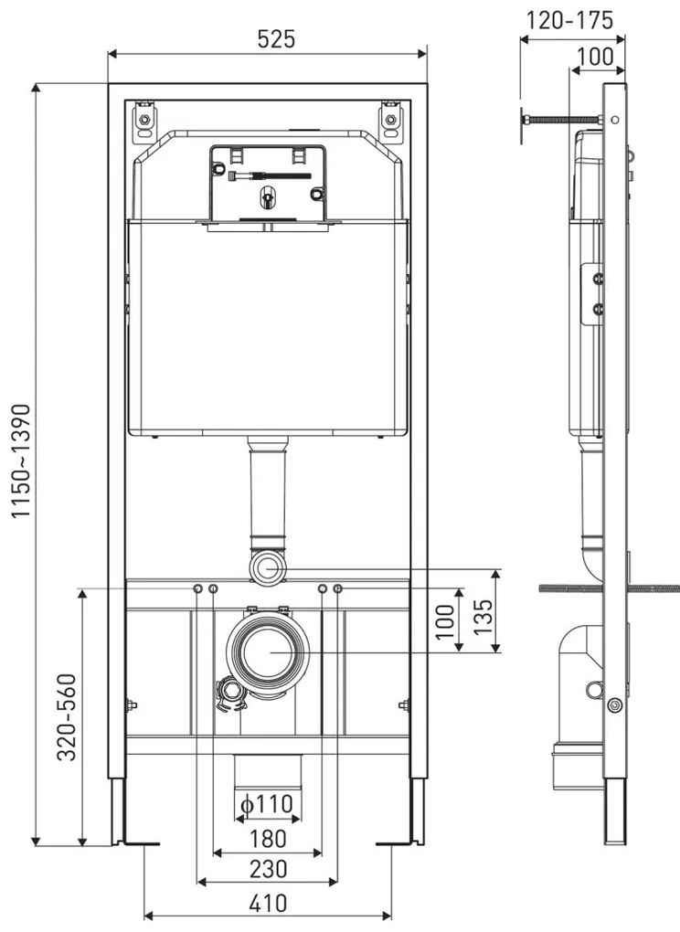 Set rezervor WC montat pe perete Kasos Pacific Chrome