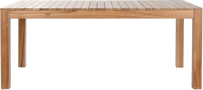 Masă dining de exterior din lemn de tec masiv, finisaj natural