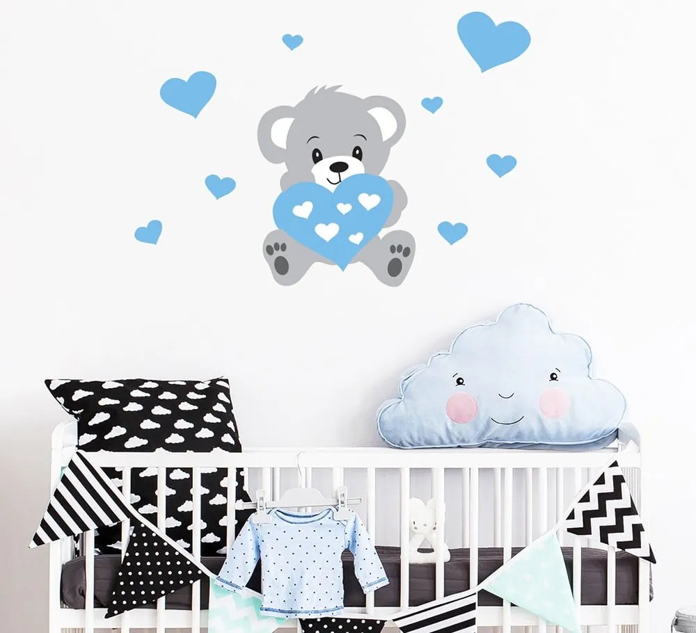 Autocolant pentru perete Ambiance Teddy Blue