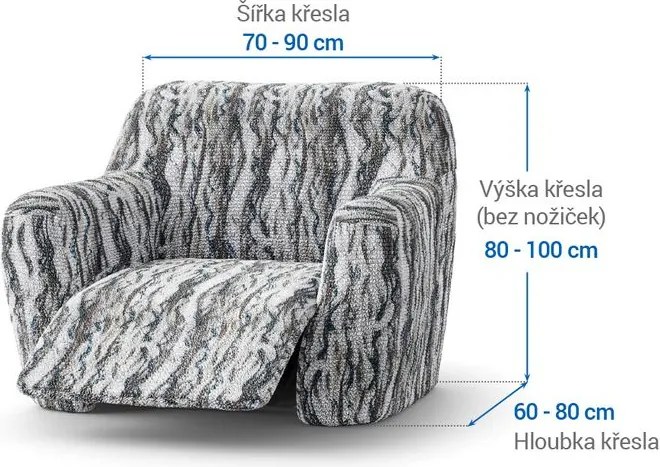 Gaico Huse bielastice OCEANO NOU gri-albăstrui fotoliu de relaxare (l. 70 - 90 cm)