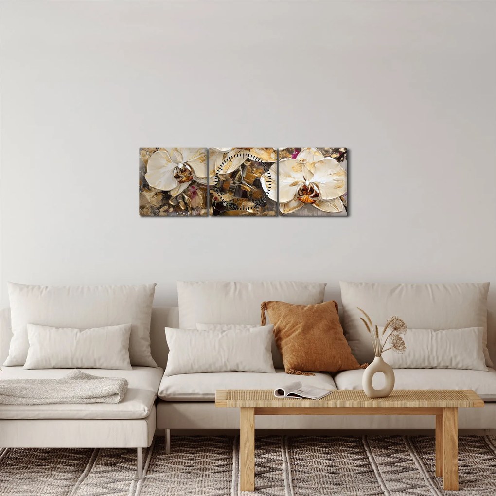 Tablou - Orhidee (cu ceas) (90x30 cm)