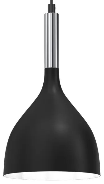 Lustră pe cablu NOAK 3xE27/60W/230V neagră/crom lucios