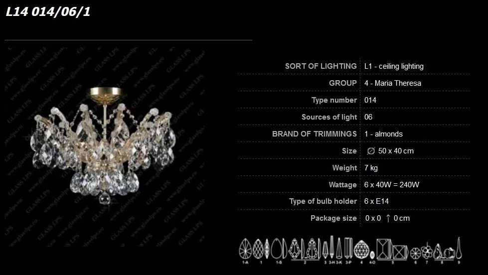Plafonier cristal Bohemia L14 014/06/1