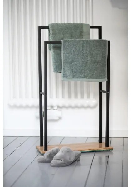 WENKO 24752100 - Suport pentru prosoape BAMBUSA 46 x 80 cm, negru/maro