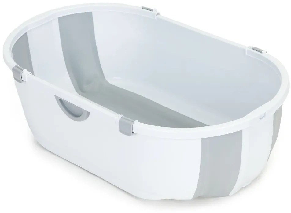 Cada pentru copii cu scurgere pliabilă gri